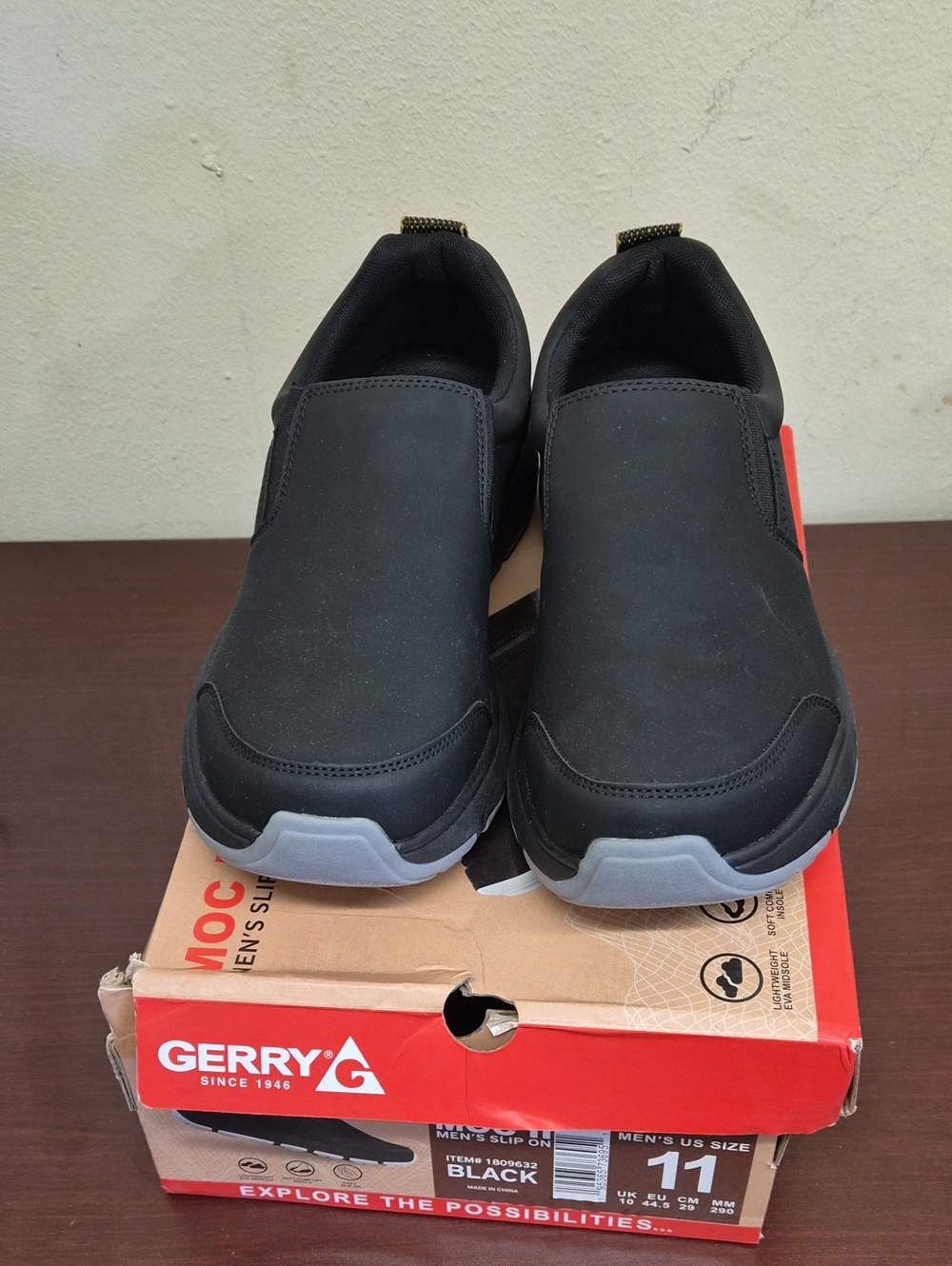 Gerry Weber Black Slip-On Loafers with Gray Accent Size 11